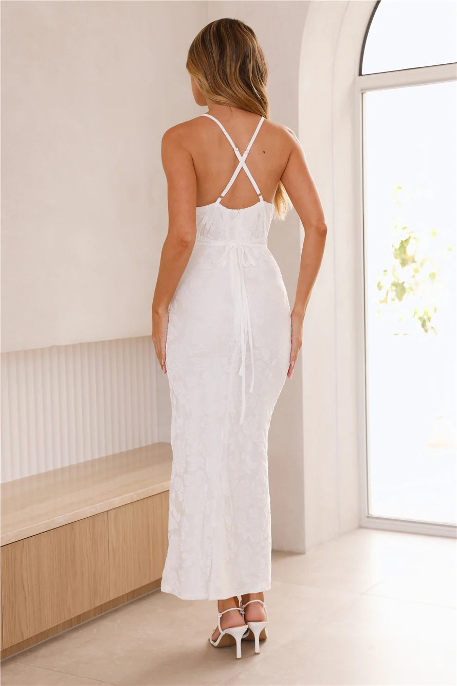 Velvet Soft Maxi Dress White