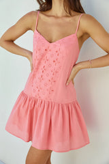 Sunshine Mosaic Mini Dress Coral