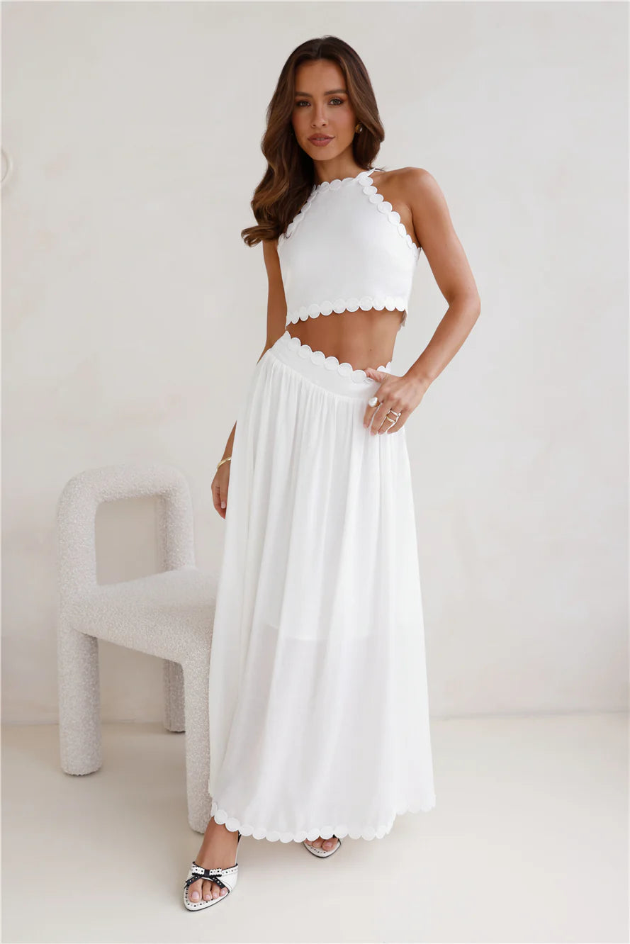 Linked Together Crop Top White