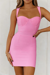 Worldwide Style Bandage Mini Dress Pink