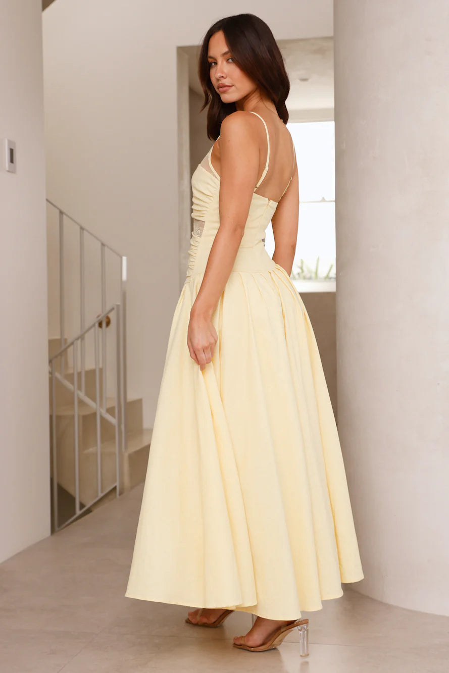 Enchanted Flora Maxi Dress Yellow