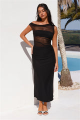 Surprise Parties Mesh Off Shoulder Top Black