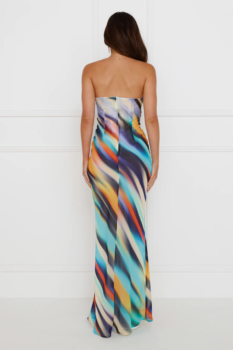 Velzy Strapless Dress Ainsley Print