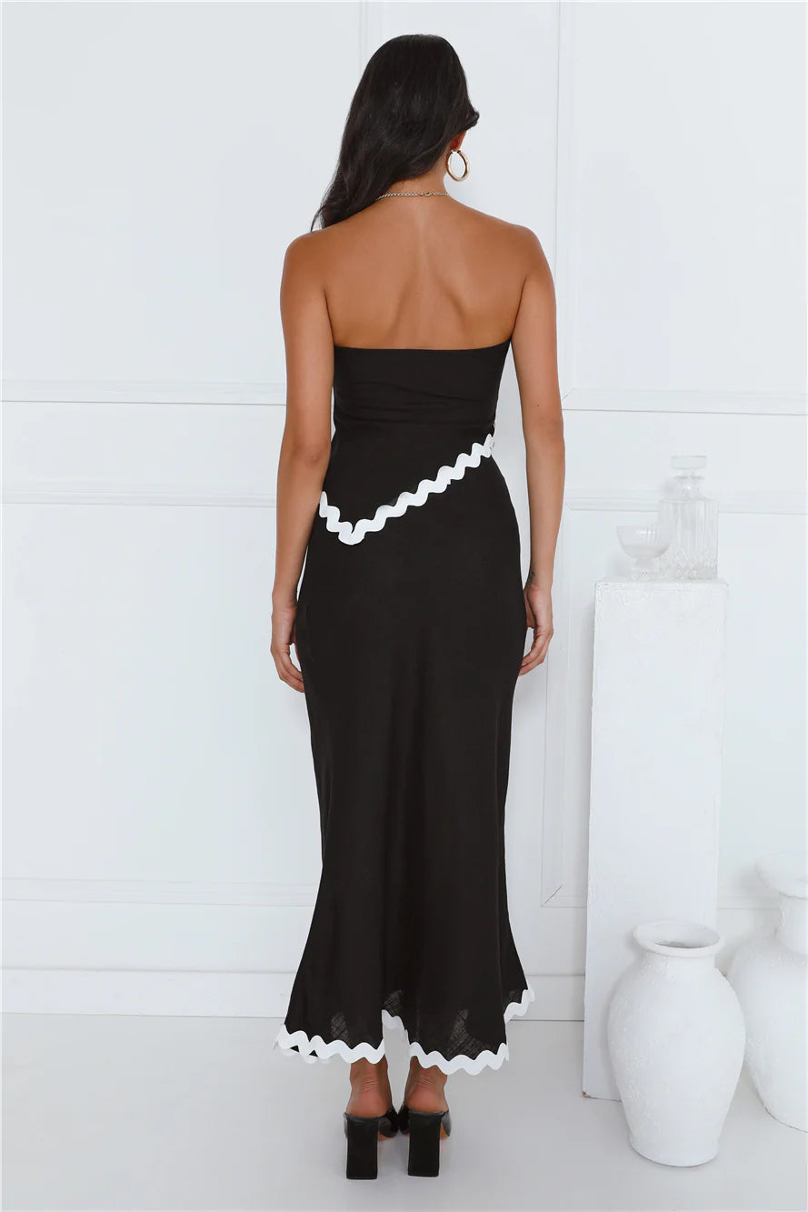 Touch Of Sass Strapless Crop Top Black