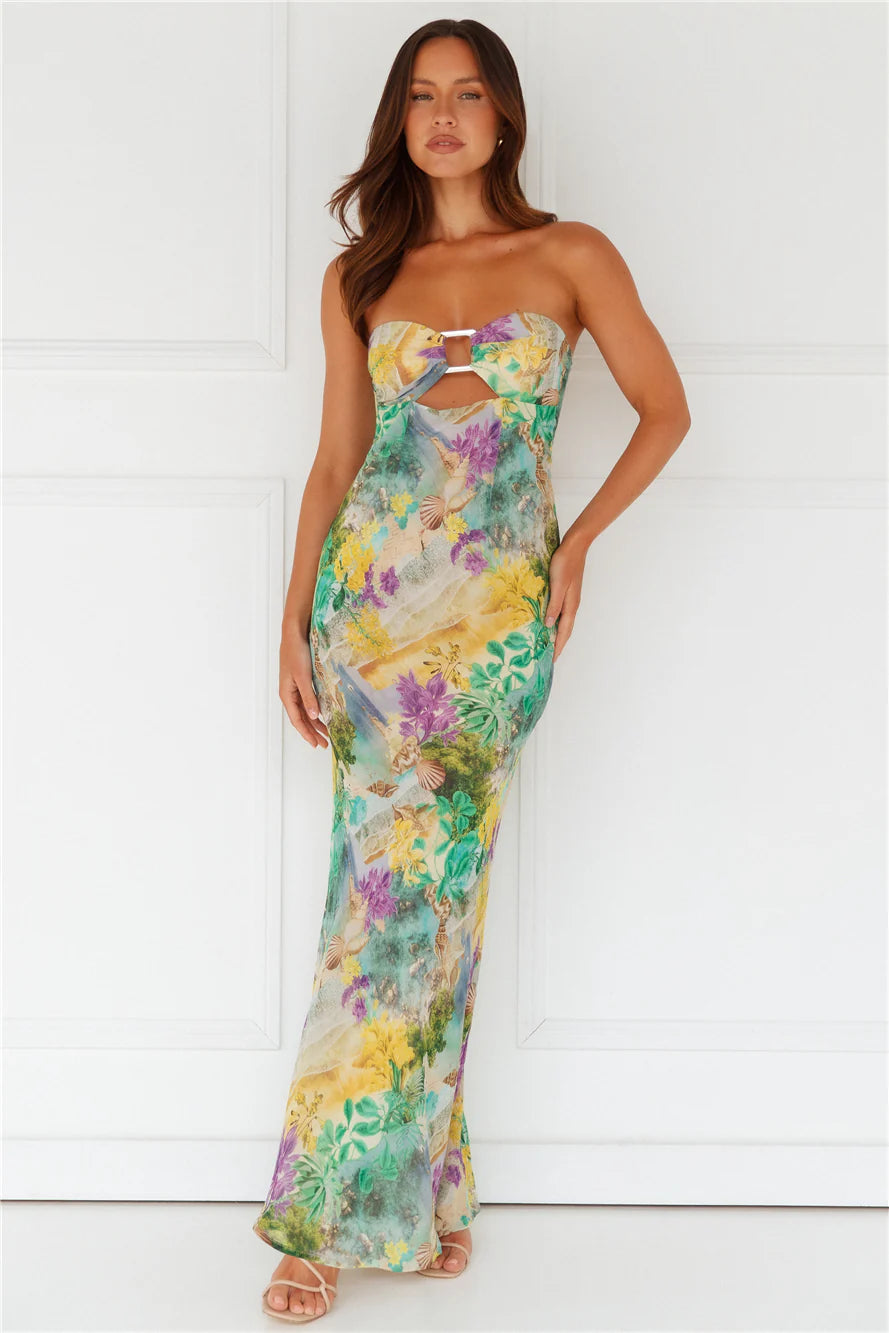 Velzy Strapless Dress Esme Print