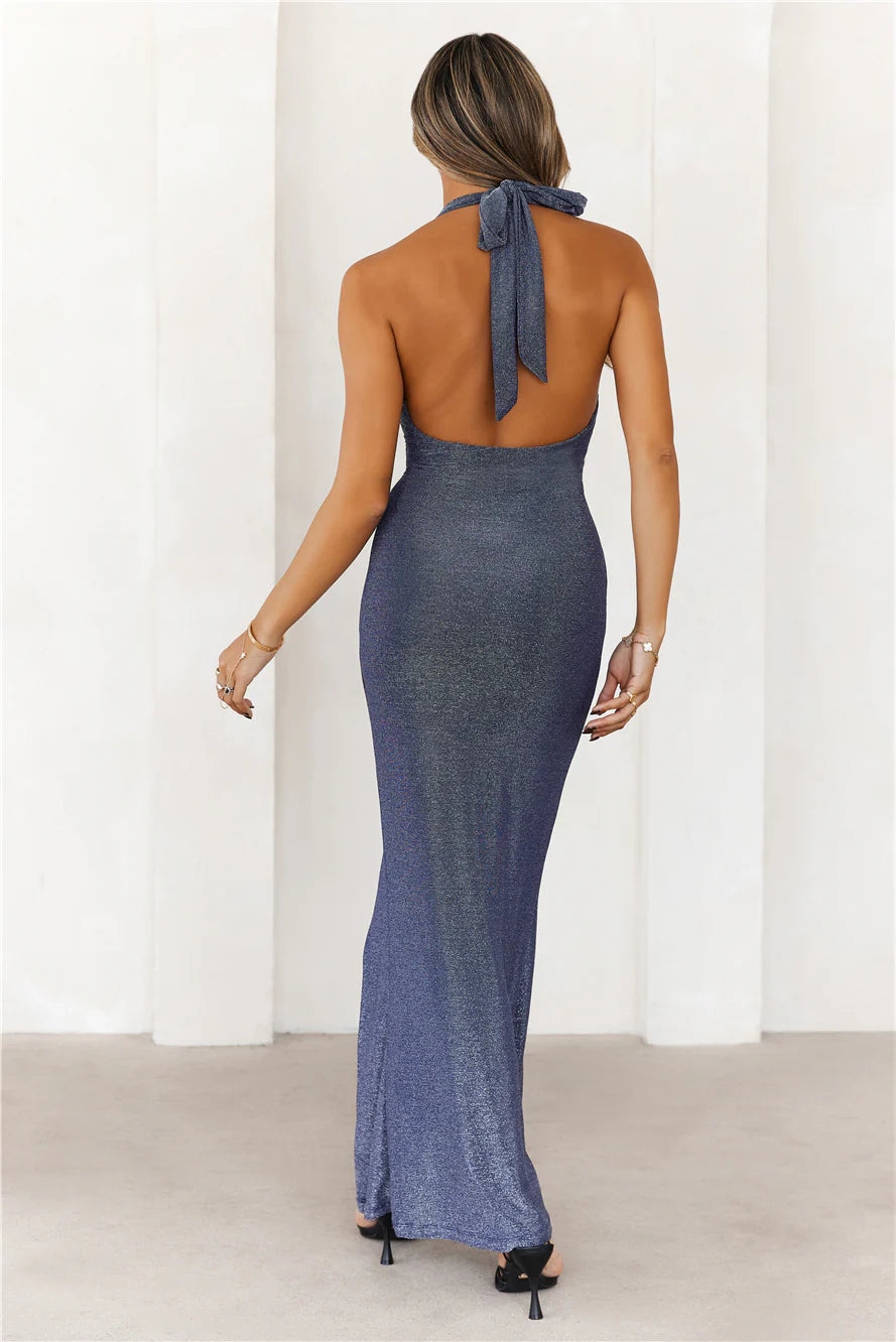 Style Speaks First Halter Maxi Dress Navy