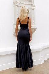 Twilight Luxe Satin Maxi Dress Black