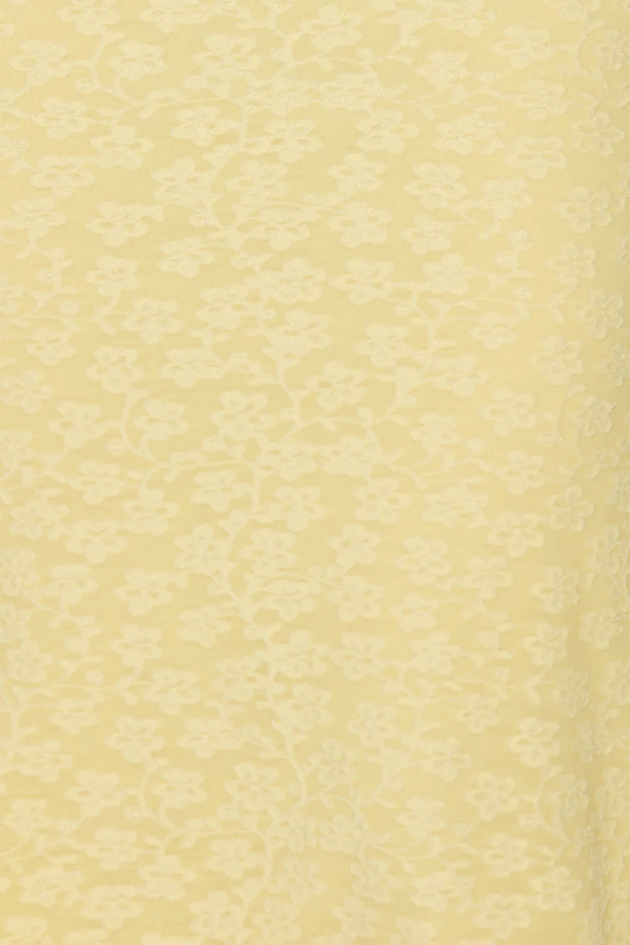 Tropical Tango Strapless Midi Dress Yellow
