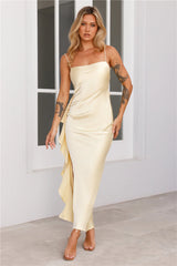 Sweet Stories Satin Maxi Dress Yellow