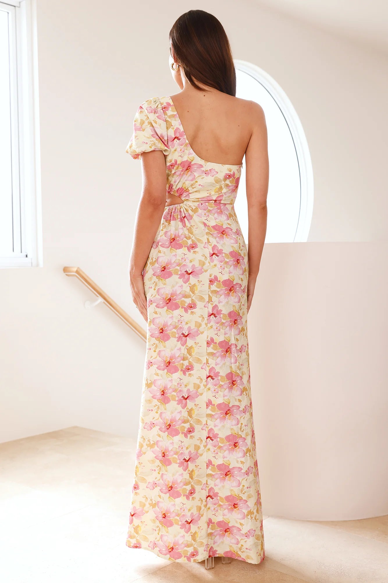 Vibrant Vineyard One Shoulder Maxi Dress Multi