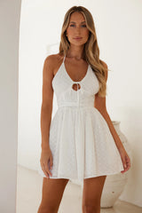 Turquoise Waters Mini Dress White