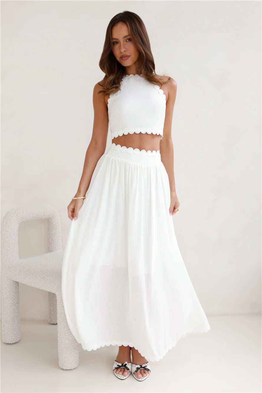 Linked Together Crop Top White