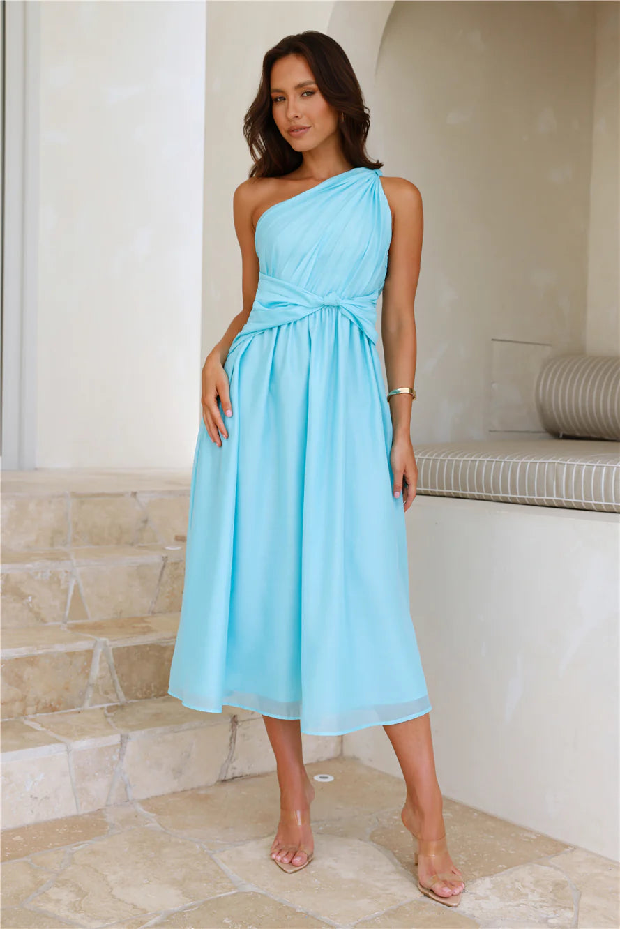 Taylor One Shoulder Midi Dress Mint