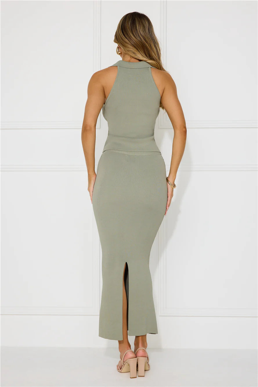 Mayfair Vest Knit Top Khaki