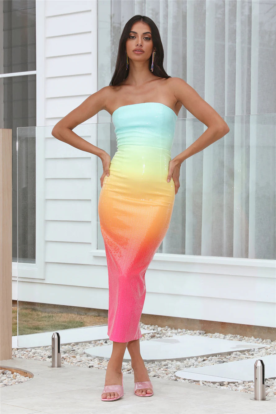 RUNAWAY Malibu Midi Dress Multi