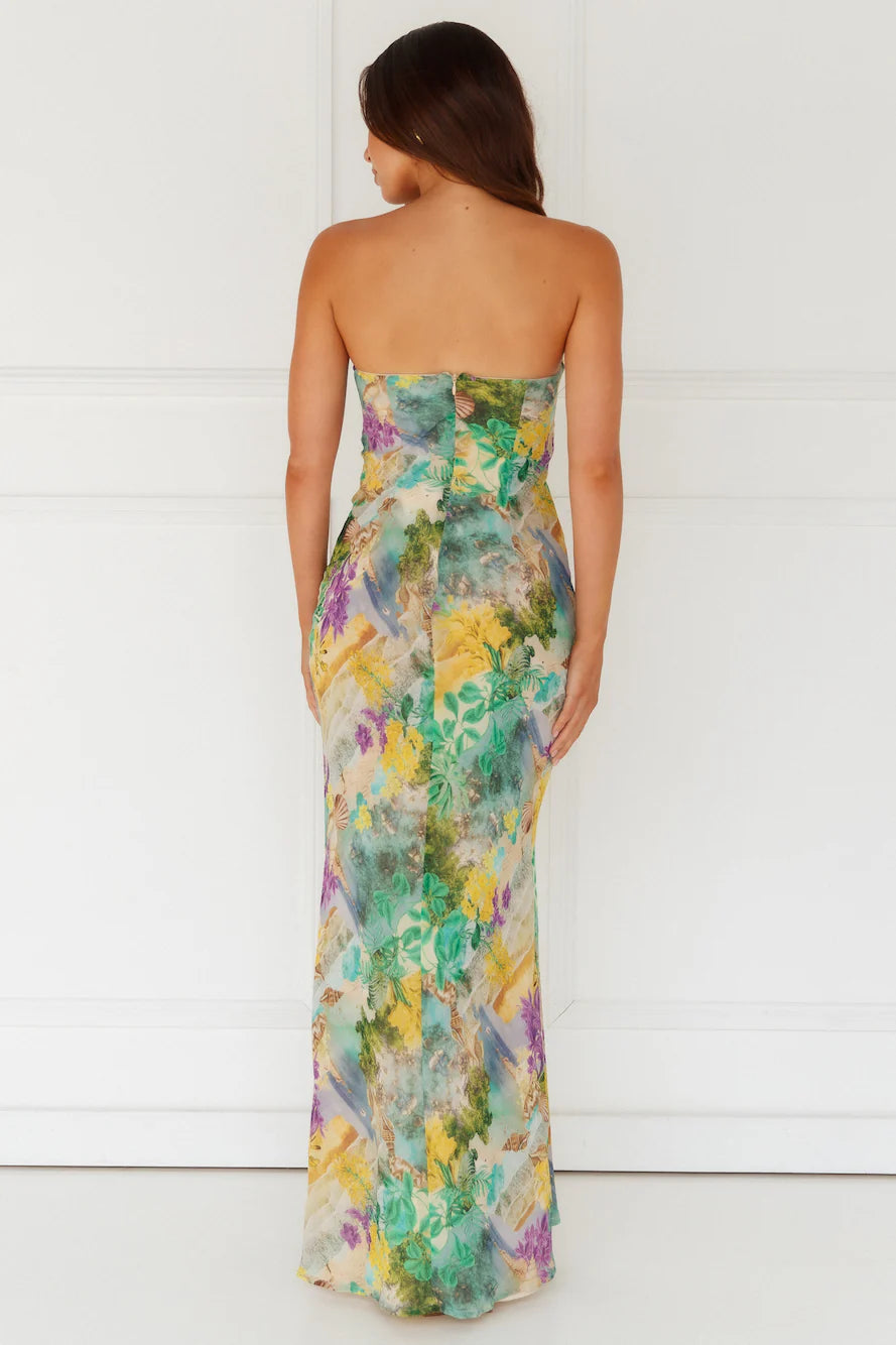 Velzy Strapless Dress Esme Print