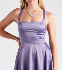 Sabrina Satin Lace-Up Party Dress