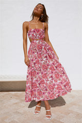 Soulful Eyes Midi Dress Pink