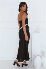 Touch Of Sass Strapless Crop Top Black