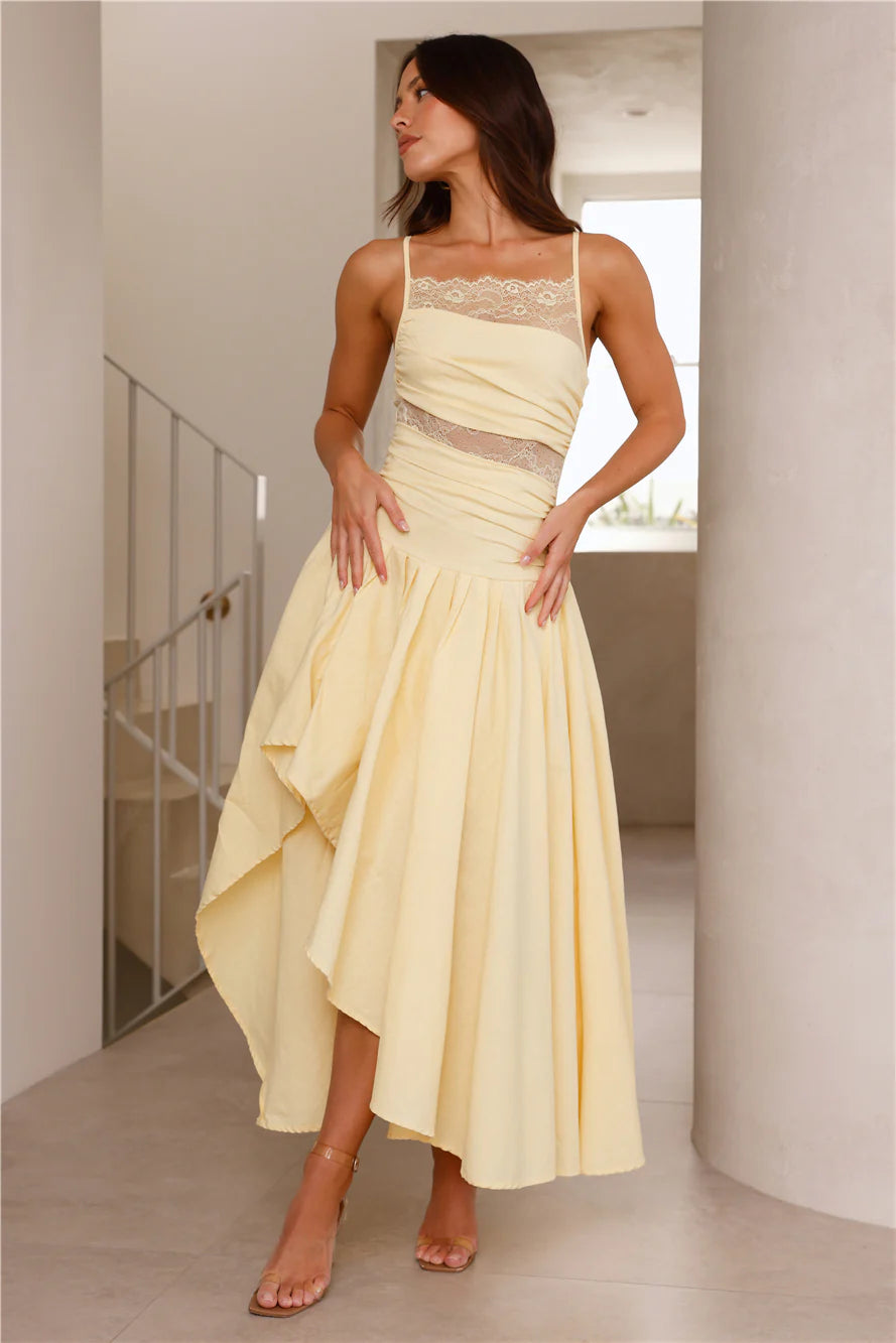 Enchanted Flora Maxi Dress Yellow