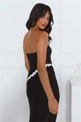 Touch Of Sass Strapless Crop Top Black