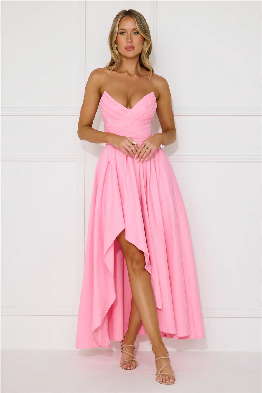 Wise Tales Strapless Maxi Dress Light Pink