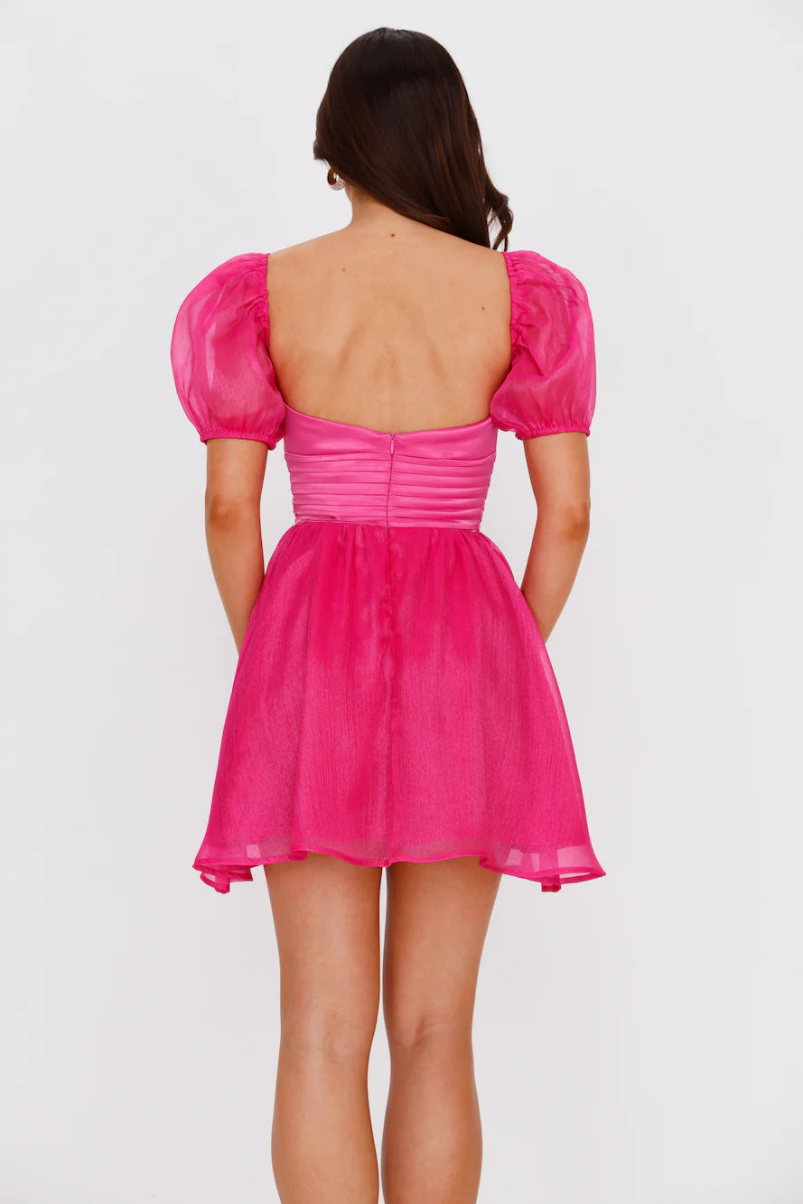 Storybook Love Mini Dress Hot Pink
