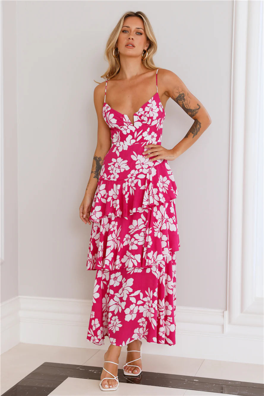 Stargazing Girl Maxi Dress Pink