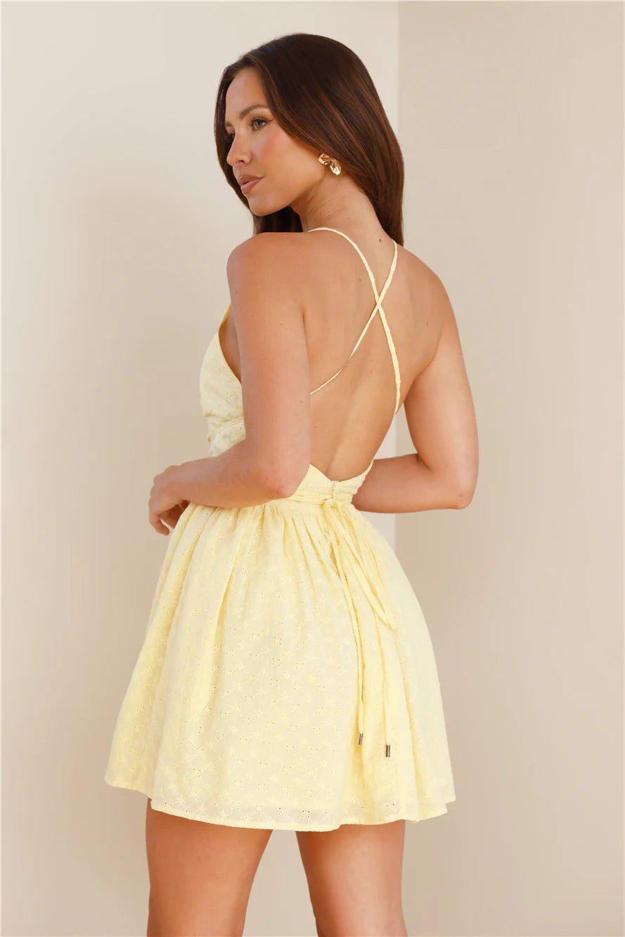 Turquoise Waters Mini Dress Yellow