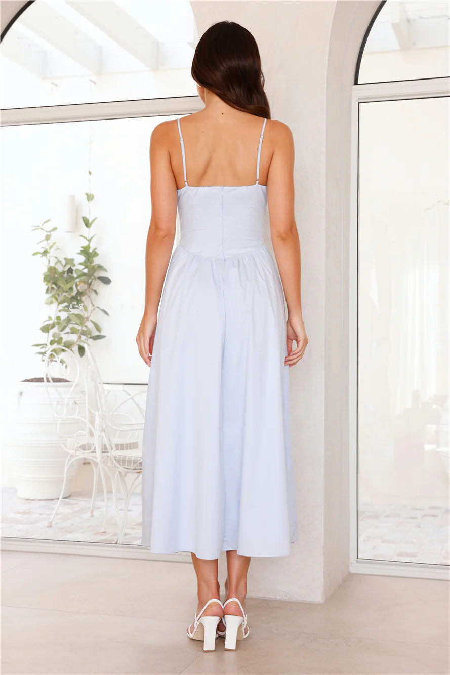 Beachside Joys Midi Dress Blue