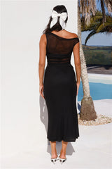 Surprise Parties Mesh Off Shoulder Top Black