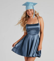 A Moment In Satin Skater Dress