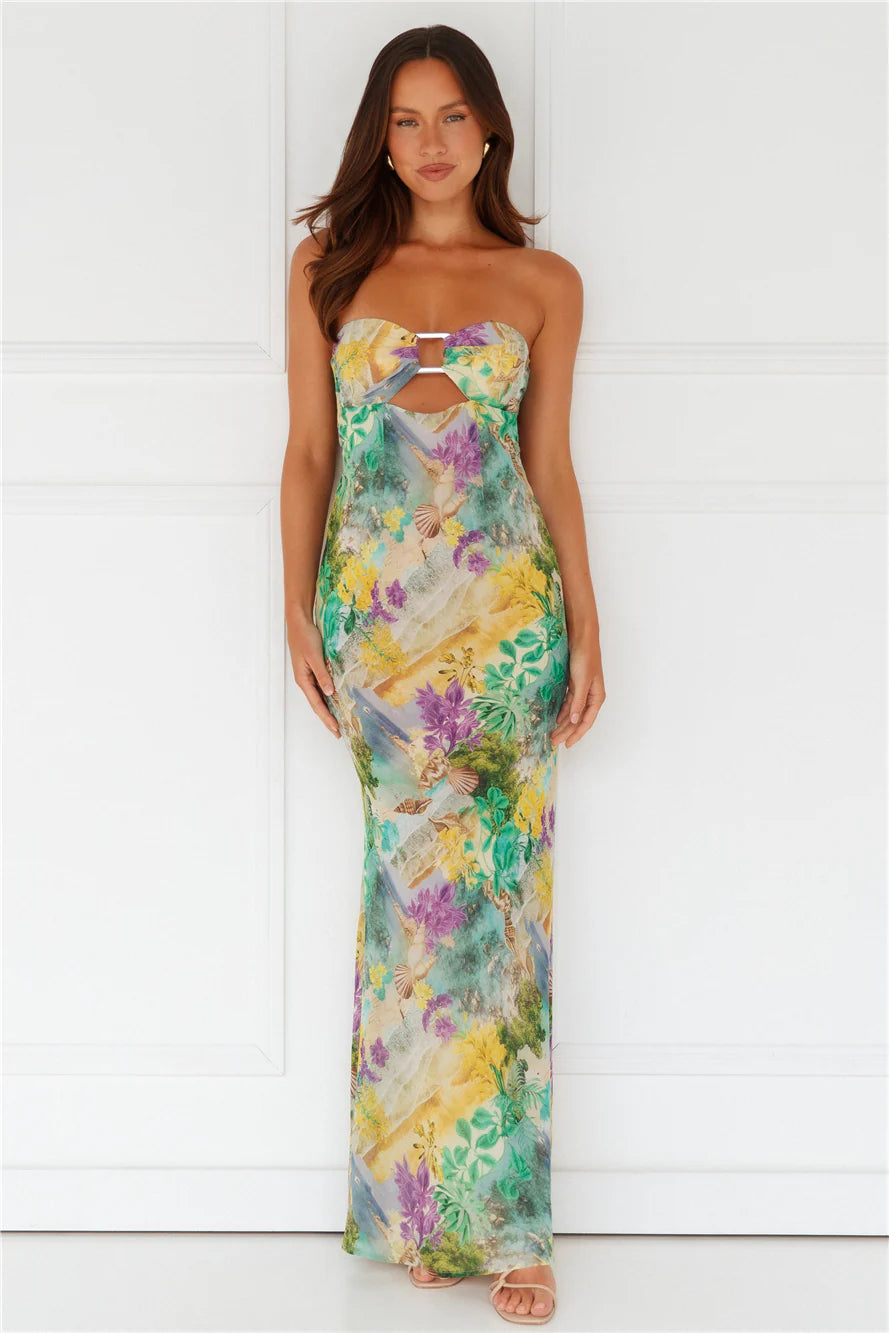 Velzy Strapless Dress Esme Print