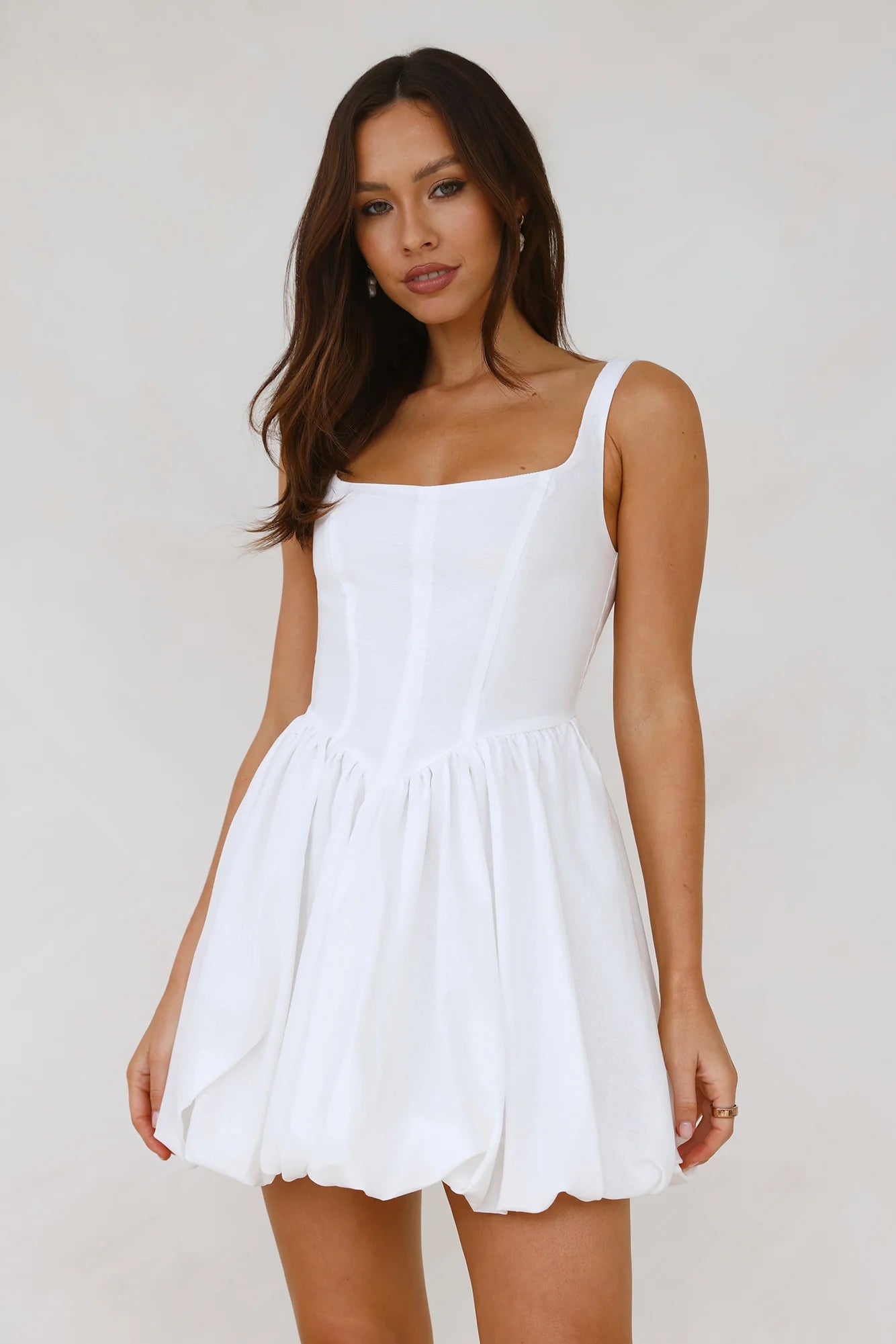 Volume Please Mini Dress White