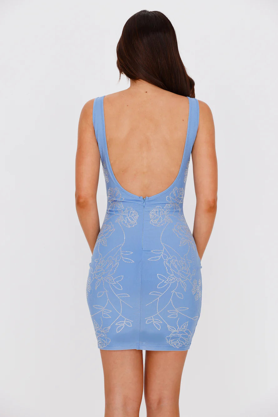 Sparkly Lavishness Mesh Mini Dress Blue