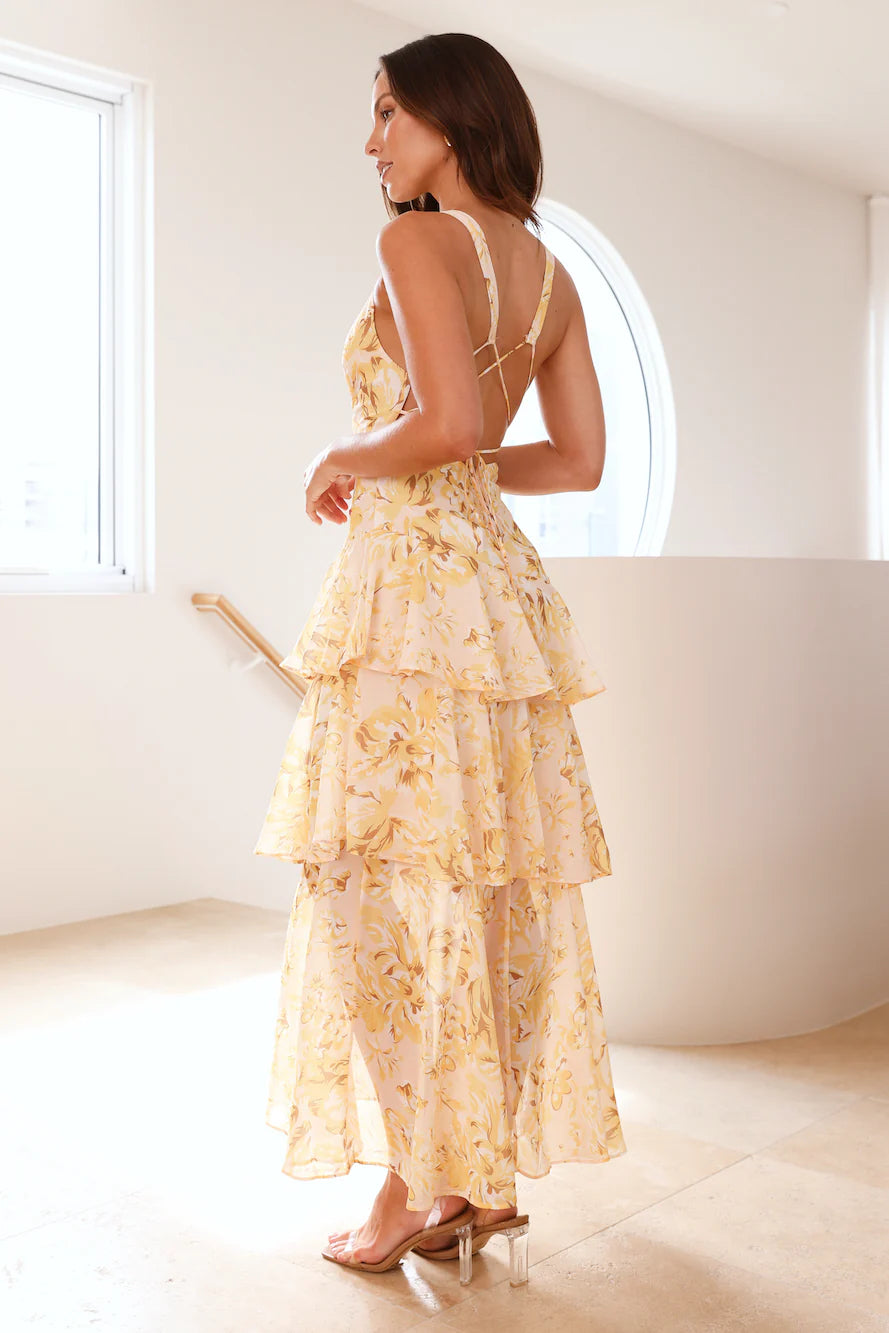 Waves Of Warmth Maxi Dress Yellow