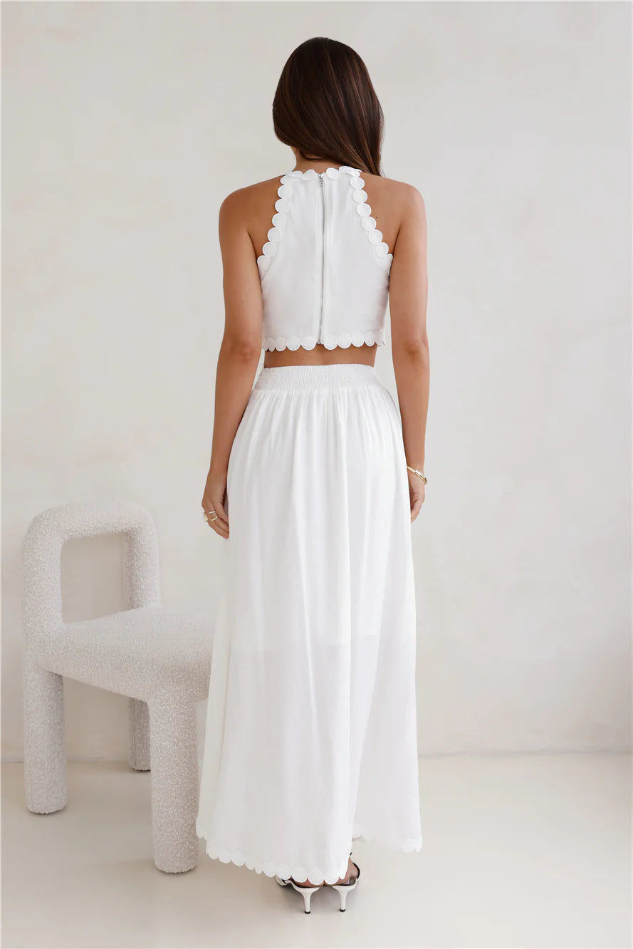 Linked Together Crop Top White