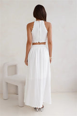 Linked Together Crop Top White