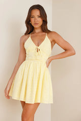 Turquoise Waters Mini Dress Yellow