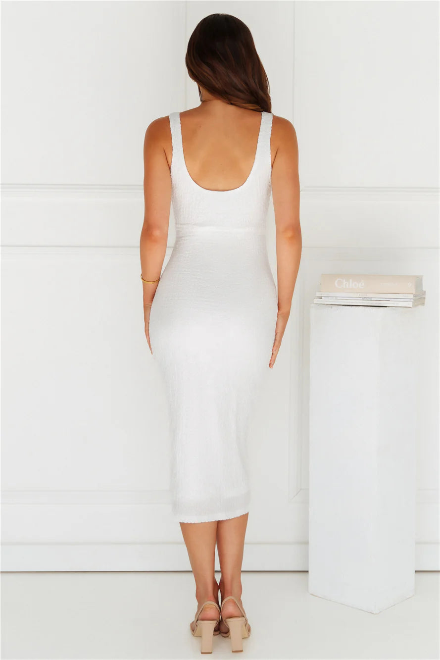 Untamed Midi Dress White
