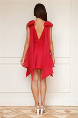 Whispers In The Moonlight Mini Dress Red
