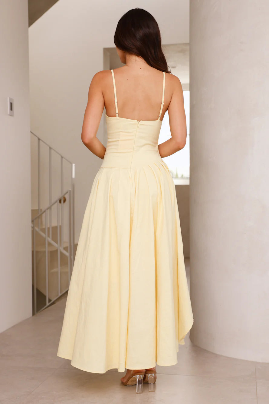 Enchanted Flora Maxi Dress Yellow