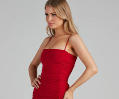Level Up Ruched Mini Dress
