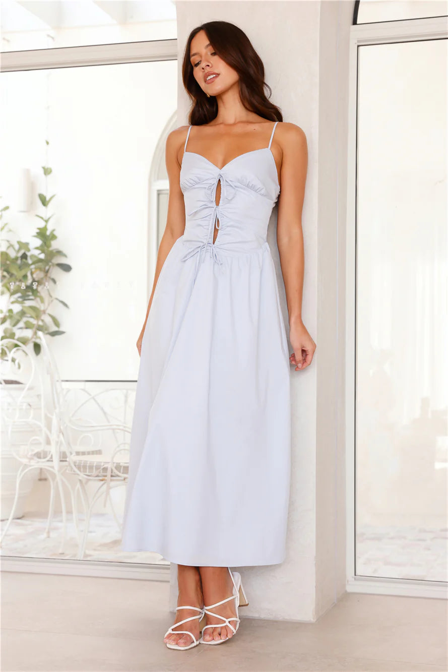 Beachside Joys Midi Dress Blue