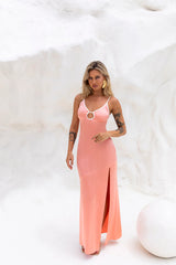 Living My Best Life Satin Maxi Dress Peach